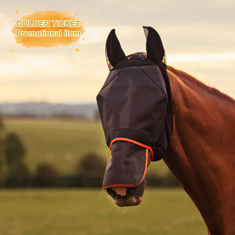 Equilibrium Field Relief Max Fly Mask - Black/Orange-1